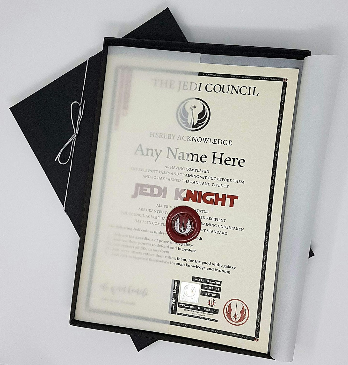 Star Wars Jedi Knight Personalized Certificate - Deluxe Gift Box Set, £19.99
