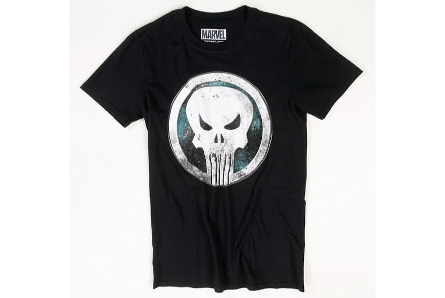 Black Marvel Distressed Punisher Skull T-Shirt, £9.99